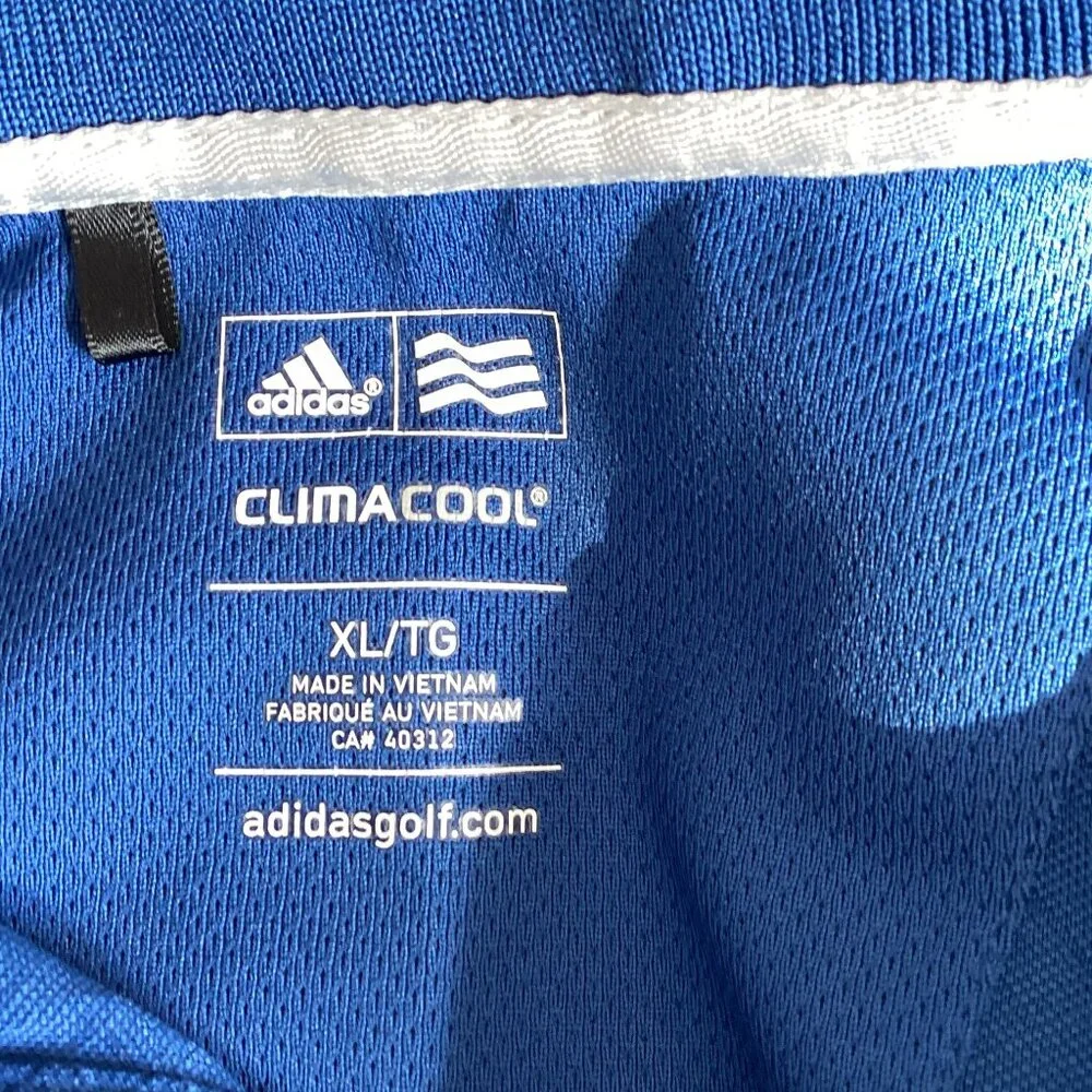 Adidas Cilmacool Men's Size XL Blue Polo Short Sleeve Golf Shirt T-Shirt Golfing - Picture 7 of 8